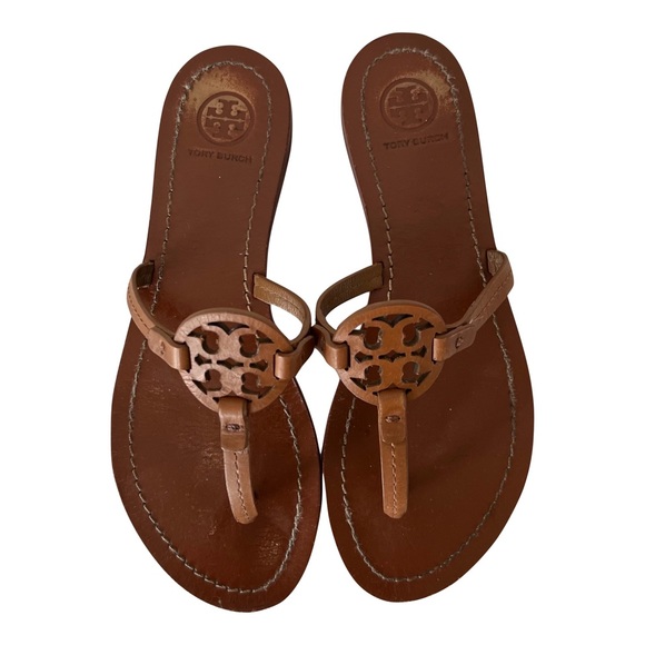 Tory Burch Leather Mini Miller Gabriel Sandals Brown Size 6.5 - Picture 3 of 11